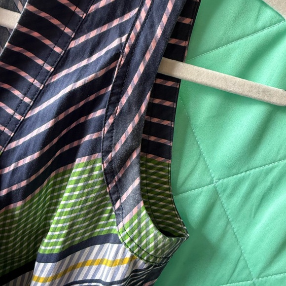 Tory Burch Striped Wrap Dress Multicolor Midi | Belted Sleeveless | Size 2 - Picture 6 of 9